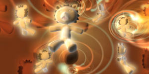 Animated Teddy Lion 3D circle illusion lion toy abstract art
