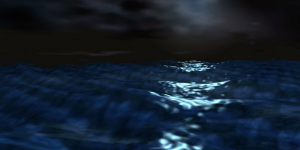 Animated Waves cloud Night Sky water wave  3D motion graphics ocean
