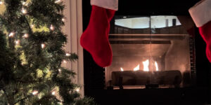 Christmas,tree,lights,chimney,fire